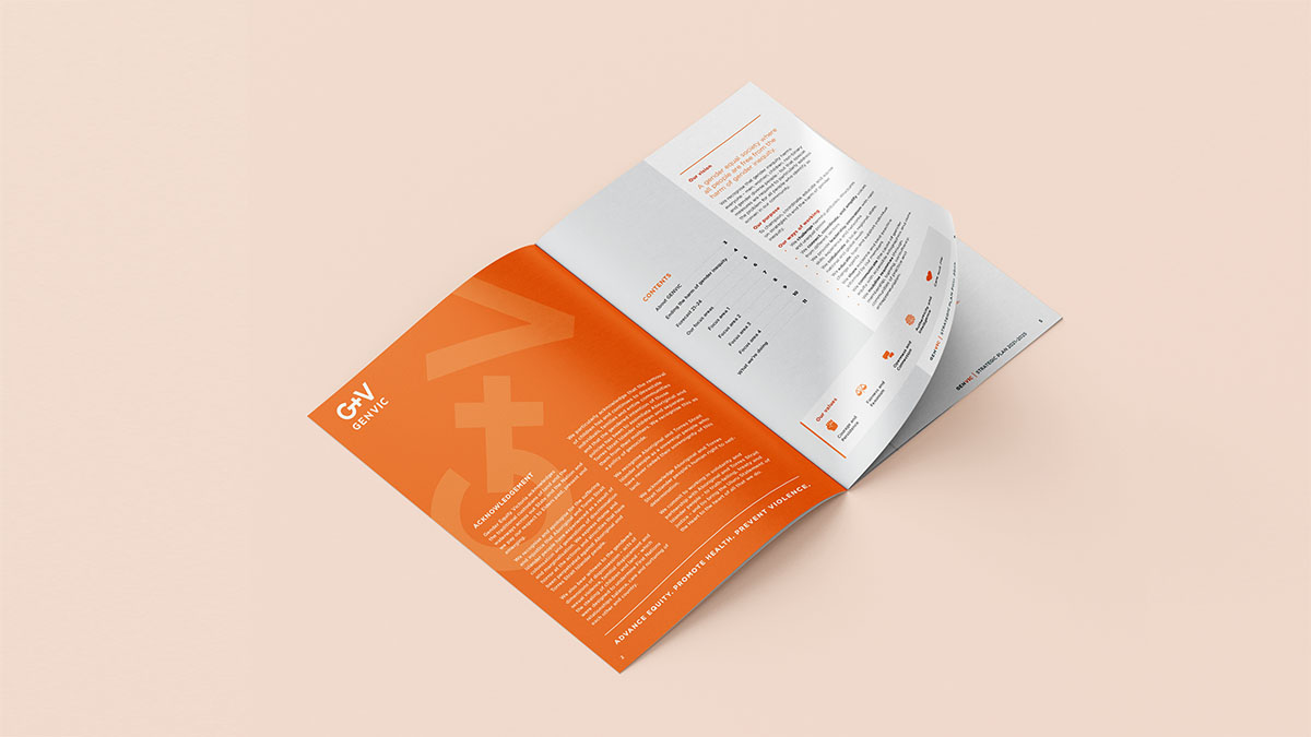 eth_design_co's tweet photo. Towards the end of last year we designed the 2021-2025 Strategic Plan for Gender Equity Victoria (GENVIC) - the Victorian peak body for gender equity, women’s health and the prevention of violence against women.

#genderequity #ethicaldesign https://t.co/iBg0f2dY7x