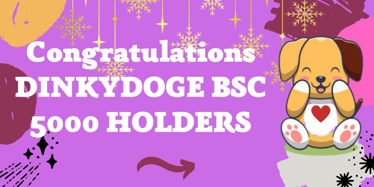 Dinkydogebsc's tweet photo. CONGRATULATIONS DINKYDOGE BSC HAS REACHED 5000 HOLDERS, WE WORK UP TOGETHER A BIG DINKYDOGE BSC COMMUNITY.

THANKS FOR HOLDER , MEMBER AND TEAM.

COME ON , WE'RE READY GOING TO CG AND CMC 🔥🔥🔥🔥

NEXT FOCUS LISTING @CoinMarketCap and @coingecko https://t.co/60QmQIRI9i