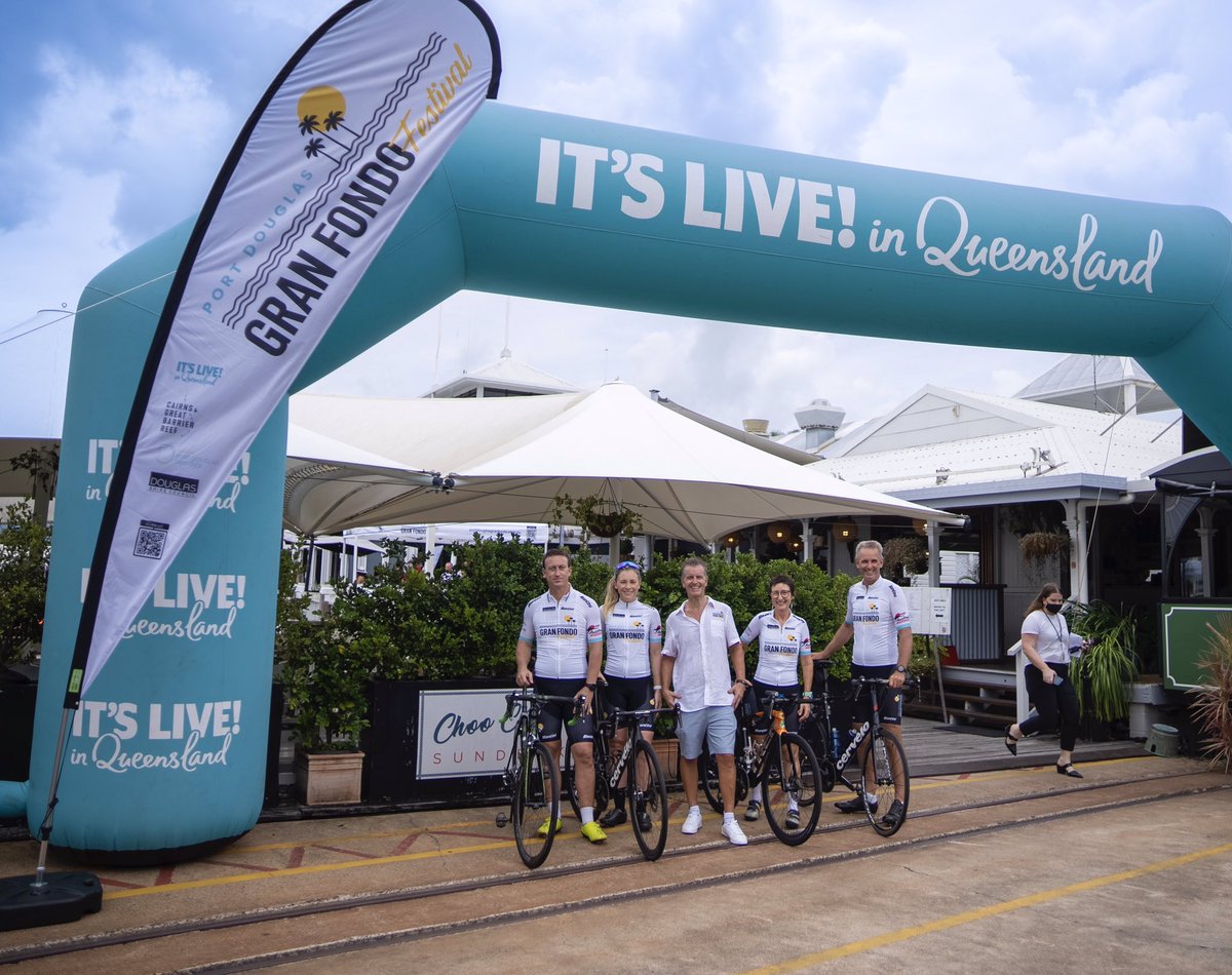 NettieEdmo's tweet photo. Had a great time at the launch of the inaugural @PortDouglasGF yesterday! September 9-11, this event is going to be brilliant. A criterium, FREE family ride + sprint drag race on Sat, the 48km, 100km &amp; 136km Gran Fondo along the beautiful Great Barrier Reef Drive on Sun 🙌🏼 1/2 https://t.co/W8Xni9suCX