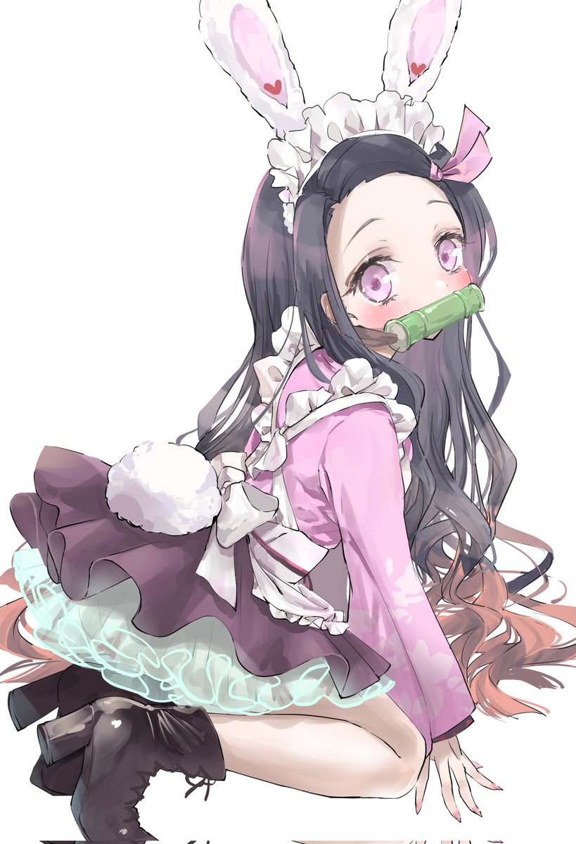 竈門禰豆子 「うさ耳メイド禰豆子ちゃん🐰💕 」|小笹あんこ＠レイフレ28のイラスト