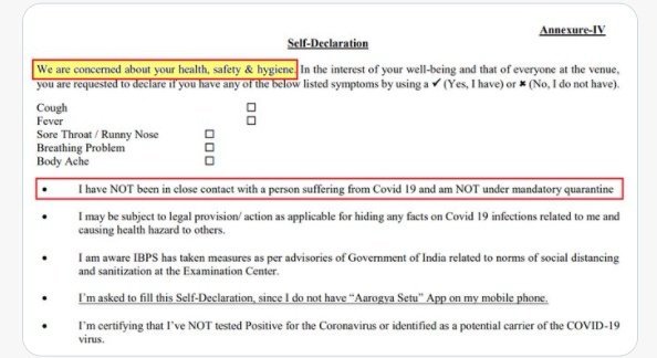 rahulsingh_cs's tweet photo. #IBPS_PO_POSTPONE 
#IBPS_PO_POSTPONE #IBPS_PO_POSTPONE  #postpone_ssccgl_ibps_mains
Im not going to tick nd sign this... because i don't want to tell lies...nd with current situation I'm not sure about every student at exam centre https://t.co/XV3iO2DFwV