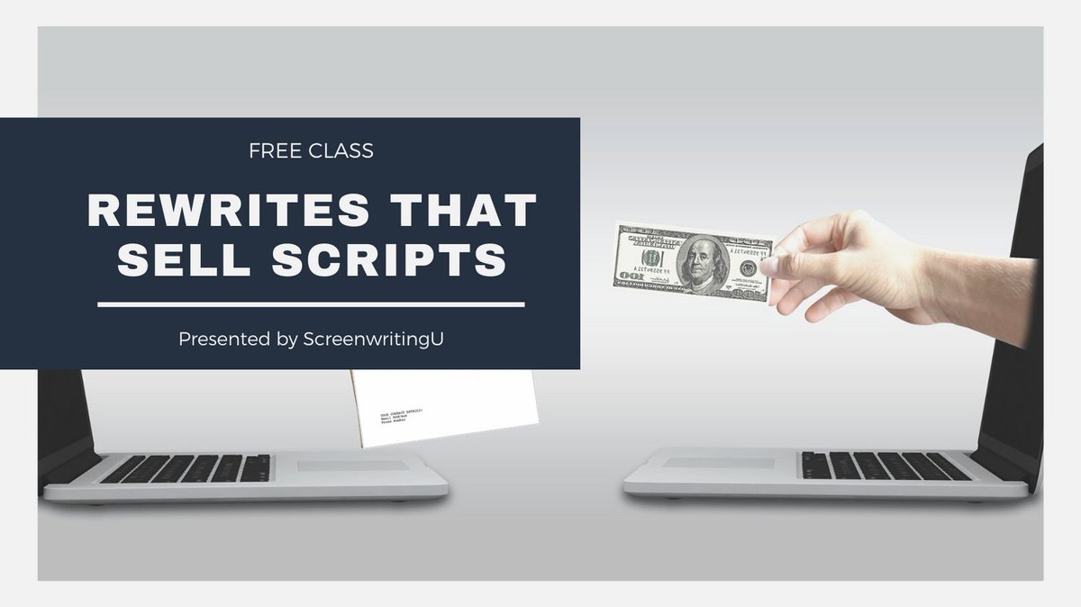 ScreenwritingU's tweet photo. #FreeClassFriday
REWRITES THAT SELL SCRIPTS
✏️ The most common “rewrite” that will doom your script!
✏️ How the pitch influences the rewrite.
✏️ Seven major strategies when rewriting to sell.
Sign up at: https://t.co/FBldgCtSC8
#screenwriting #writingtips #amwriting https://t.co/AkbR85L8Wl