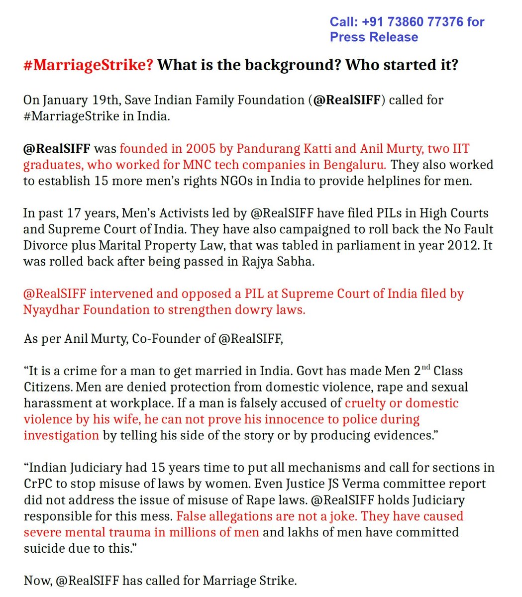 krishnavecca's tweet photo. #MarriageStrike
#AnilMurty
#MGTOW
#MaritalRape
#MensRights
#RealSIFF https://t.co/895blSLwjU