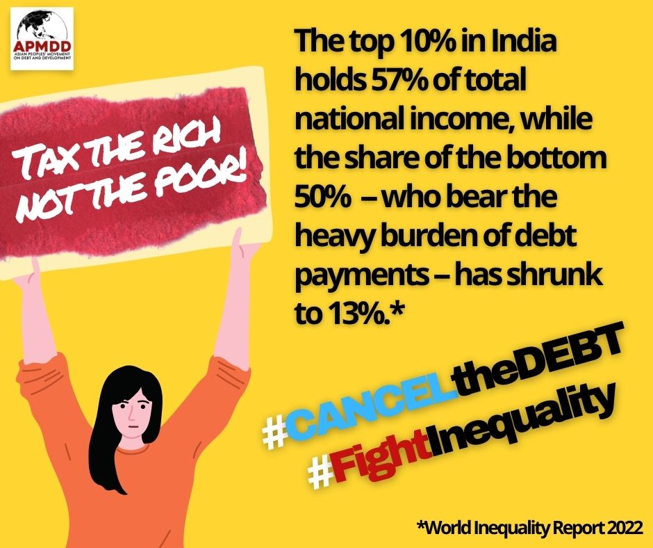 Since the mid-1980s, deregulation and liberalization policies have led to one of the most extreme increases in income and wealth inequality observed in the world. While the top 1% has largely benefited from economic reforms, growth among low and middle income groups has been relatively slow and poverty persists.

#FightInequality
#TaxTheRich not the poor!
#CancelTheDebt now!
