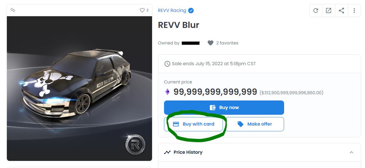 Car shopping got just much easier!🏁 OpenSea has added support to buy and sell NFTs with MoonPay and REVV Racing is one of the first ones who get to test this feature! 🔥

Please note that this is a beta release and there might be issues - your feedback is also highly welcomed!