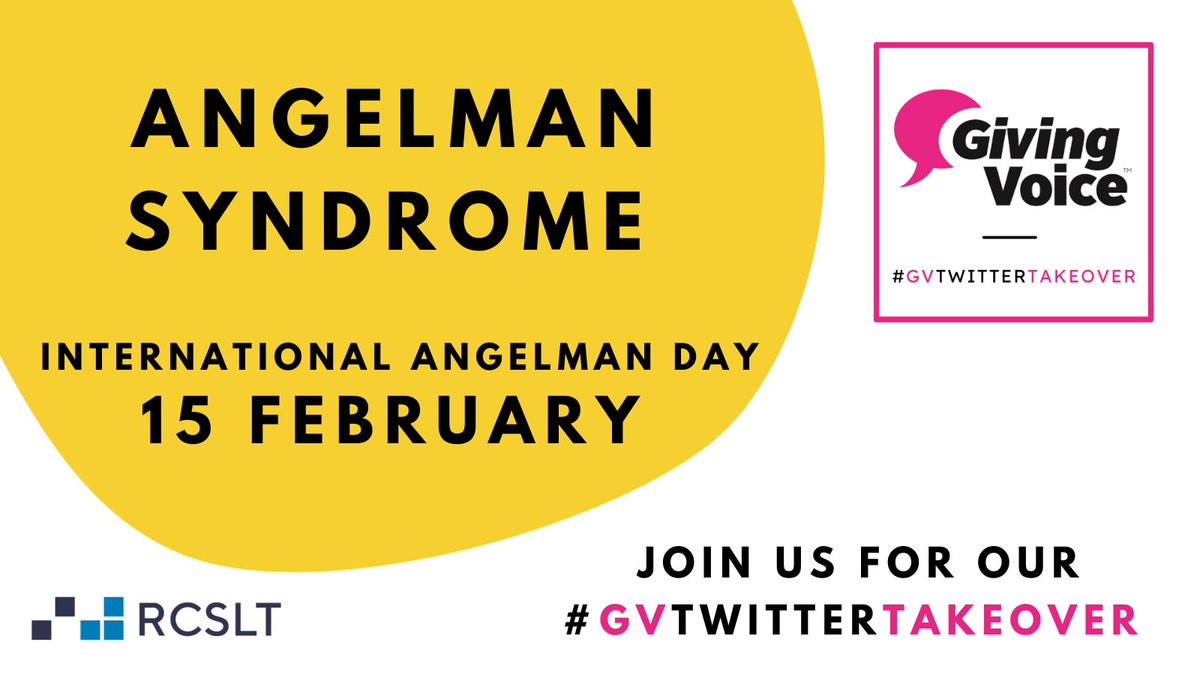 15 February is International #Angelman Day.

We are very pleased that to mark it parent @trAACeyc and speech and language therapist Jenny Pemberton will be doing a #GVTwitterTakeover for us on all things #AngelmanSyndrome

If you have any questions for them let us know! https://t.co/x3MinYNcMh