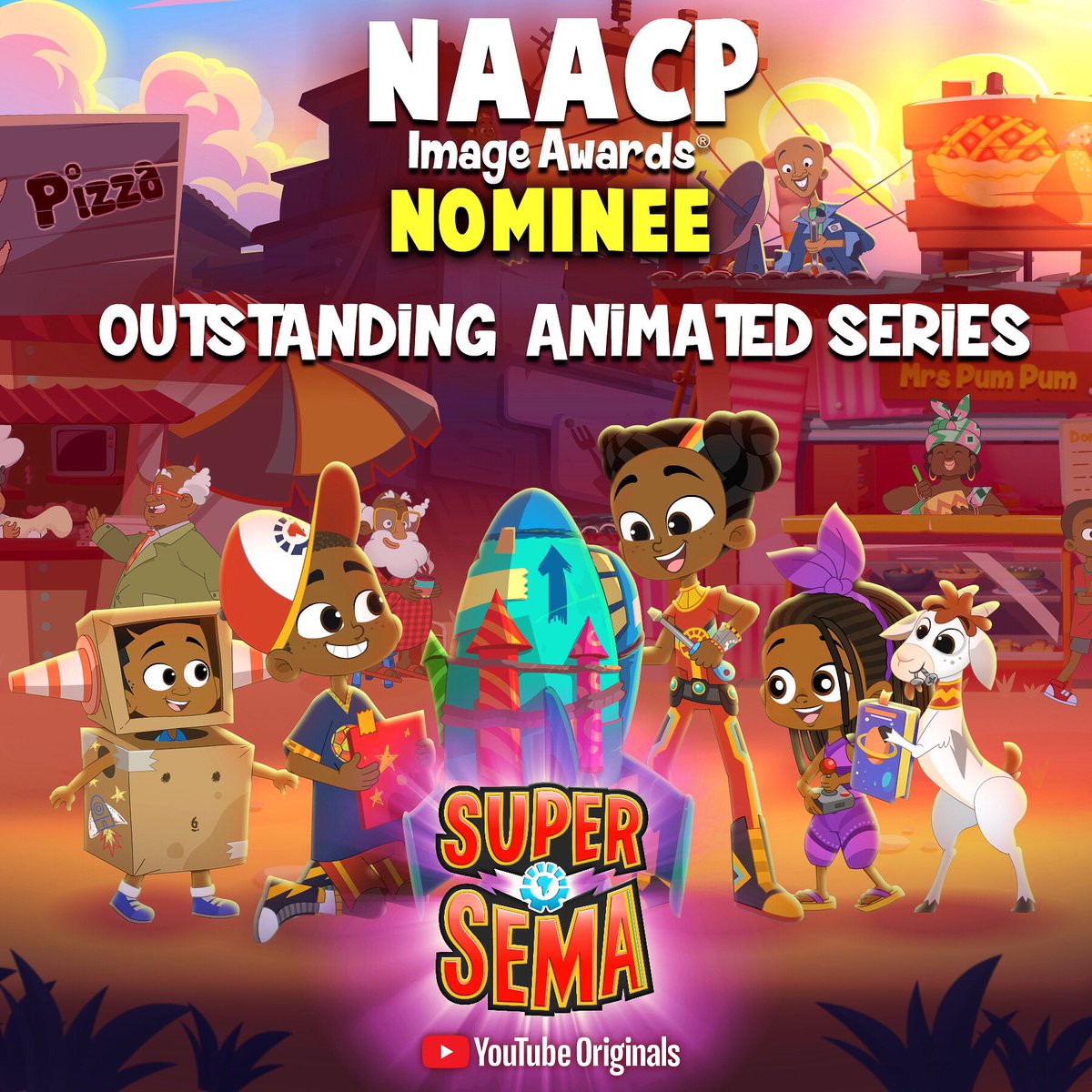 🎉Big news!!! Please join us in celebrating Super Sema’s nomination for Outstanding Animated Series from the #NAACPImageAwards 

#SuperSema #YouTubeOriginal #AnimationSeries #AfricanAnimation #AfricaKidPower