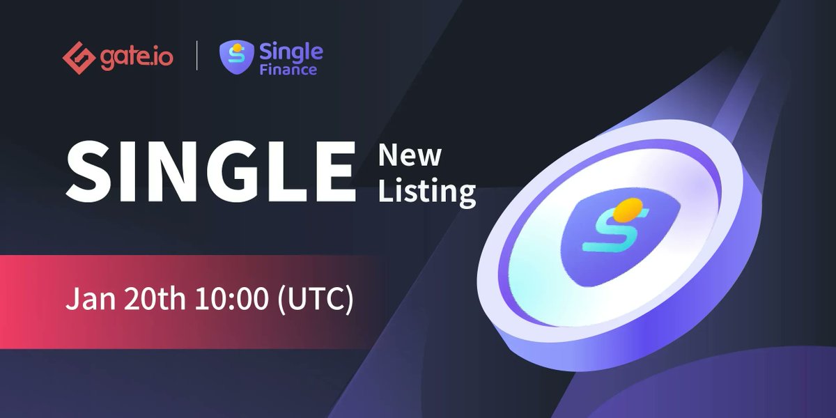 Gate's tweet image. Gate.io New Listing: @single_finance

Trading Pair: $SINGLE / $USDT
Trading Starts: Jan 20th, 10:00(UTC)

Trade: gate.io/trade/SINGLE_U…
Details: gate.io/article/24790/…

#Gateio #Newlisting #Startup #crypto