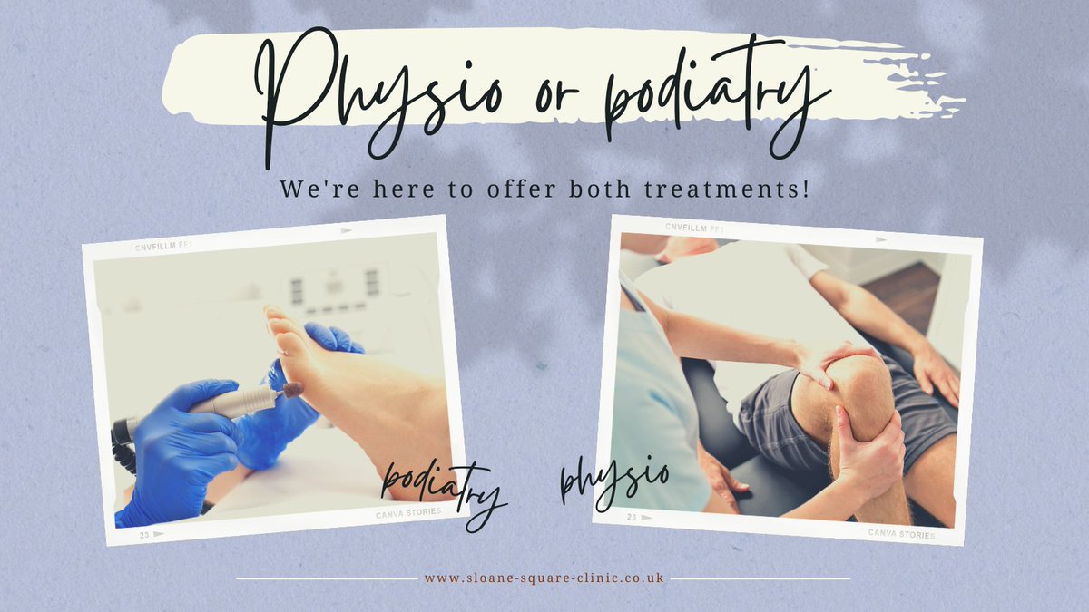 Whether you're looking for #physiotherapy or #podiatry, you've come to the right place! Call 020 7730 8437 or email: reception@sloane-square-clinic.co.uk to book in!