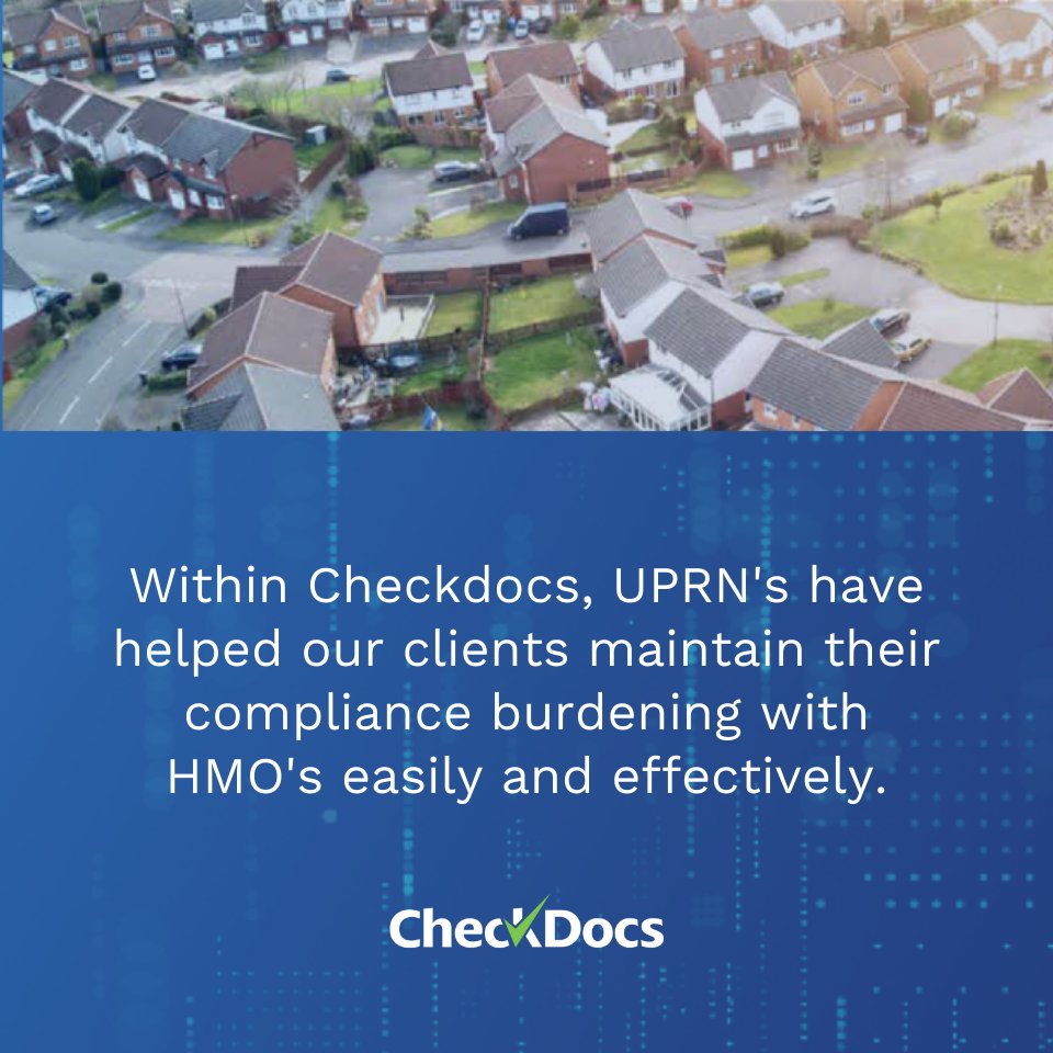 CheckDocs's tweet image. At CheckDocs we have extensively used UPRN (Unique Property Reference Numbers) in our property licensing. This allows our clients to maintain their compliance burden with HMO's easily and effectively.

#CheckDocs #Compliance