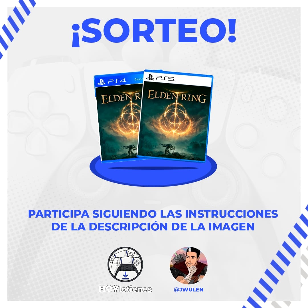 🔥¡OH, SORTEO INTERNACIONAL DE ELDEN RING para PS4 o PS5!💍Gana una copia digital de Elden Ring a elegir entre PS4 o para PS5.

-Requisitos para participar:
✅Seguirme a mí y a @lotieneshoy 
🔁Darle RT a este tuit 

El ganador será anunciado el 27 de Enero. 
¡OUH, ELDEN RING..!