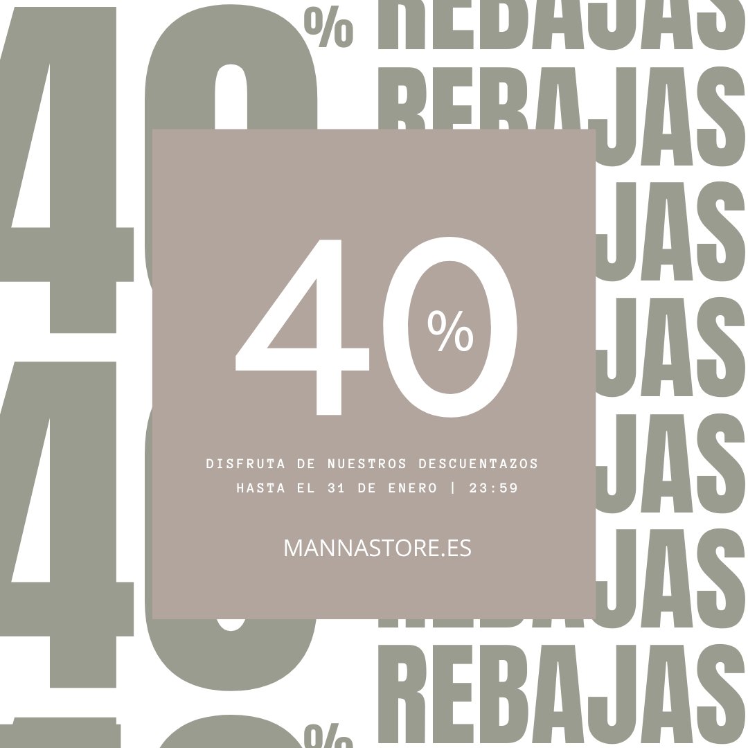 👀¡Qué no se te escapen nuestras rebajas!👀⁠
⁠
Disfruta del 40% de descuento en TODOS nuestros productos hasta el 31-01-2022 🤑⁠
