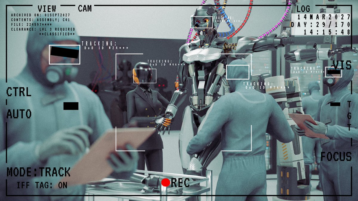 VectisRobotics's tweet photo. >> ASSEMBLY;

"An insider leaked an image from an archived recording labeled 'ASSEMBLY; C41'. Showed people surrounding some.. person? With wires and tools. The face gives me the creeps..." -Anonymous

#RenasciArt #Blender #3D https://t.co/tFsWDYIhXw