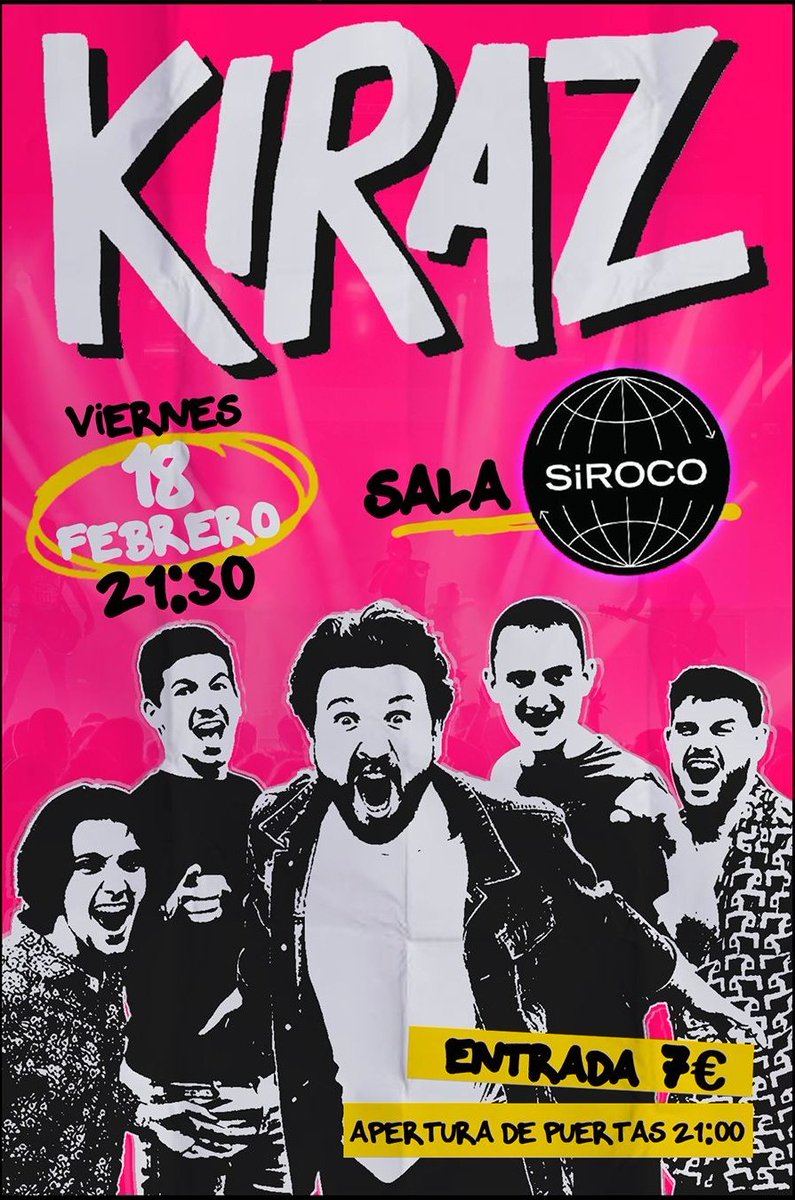 kirazoficial's tweet photo. 🚨 Ehhhhhhhh amiguitos!
Ojo que tenemos notición. El próximo Viernes 18 de Febrero estaremos en la mitiquisima @SirocoSala presentando nuestro próximo CD #TieneQueExplotar
Os esperamos por que va a ser un movidon!
ENTRADAS ⬇️  (si queréis físicas 📲)
https://t.co/iEOyzownZQ https://t.co/9aC9wNaUYi