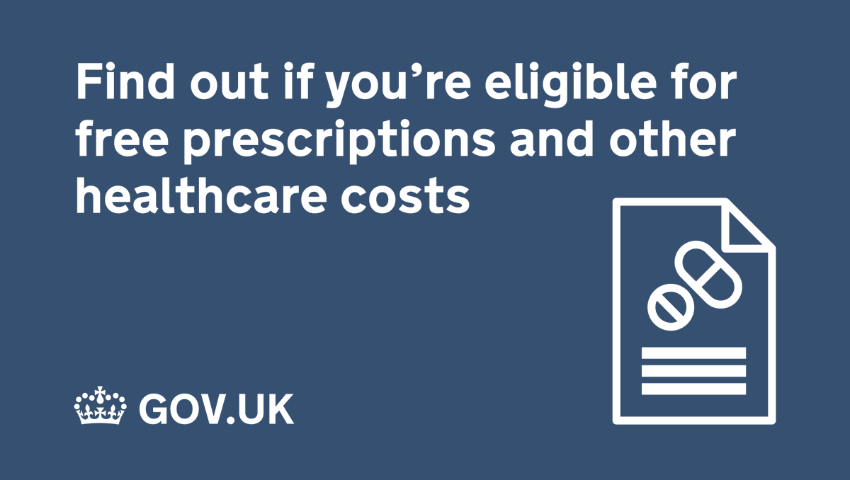 Find out if you're eligible for free prescriptions and other healthcare costs.