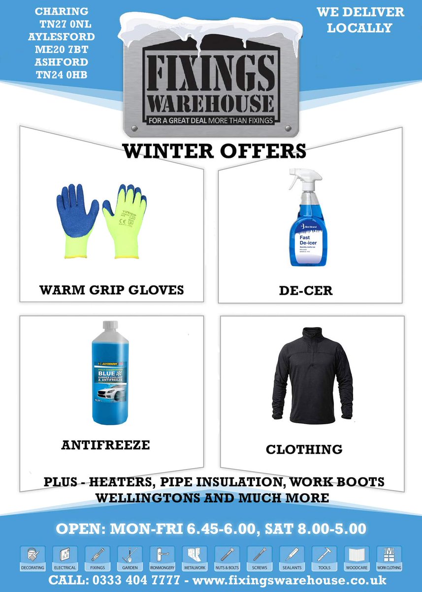 Winter offers in-store and online. fixingwarehouse.co.uk
