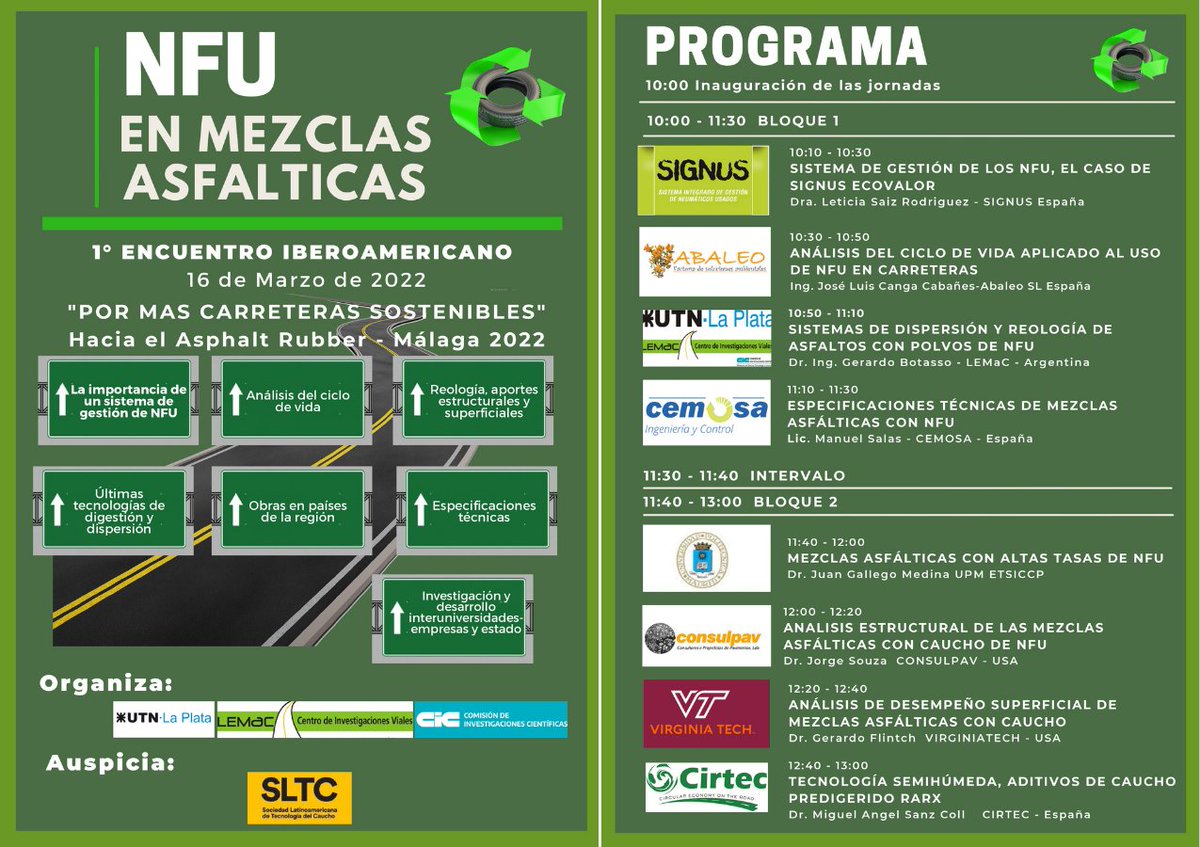 CemosaOficial's tweet image. Apúntate al 1º Encuentro Iberoamericano NFU de mezclas asfálticas organizado por el Ingeniero Gerardo Botasso enviando un email a NFU2022@gmail.com

📅Miércoles 16 de Marzo | 10:00 PM (Hora argentina)

#50añosCEMOSA #CemosaIngeniería #Controlcalidad #NFU #mezclasasfalticas