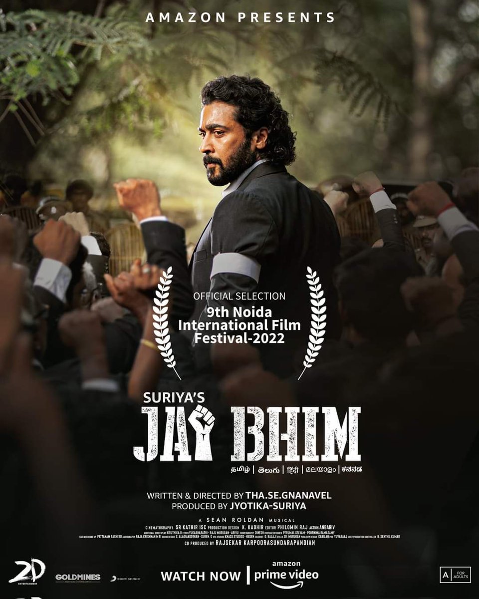 KDevadeth's tweet photo. Another feather in the cap✨
#JaiBhim has been officially selected into the Noidafilmfestival..! 😻⚡️

#Suriya #EtharkkumThunindhavan https://t.co/CAyprXS16Q