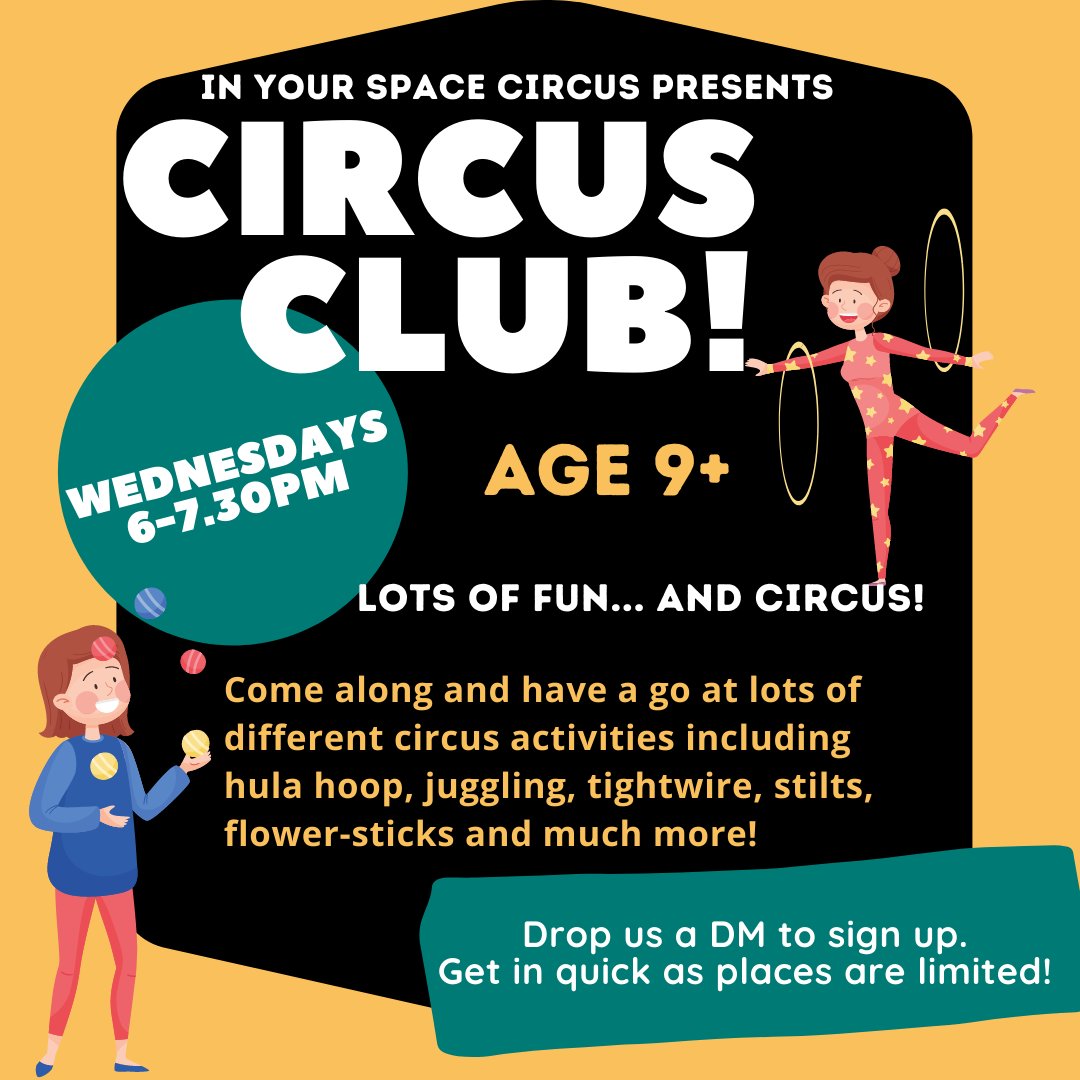 Exciting Announcement! 🎪 Due to massive demand for our Youth Circus classes we are starting something new... Sign up now for CIRCUS CLUB! 🤸‍♀️ Circus Club will start on 2nd February and will run for 6 weeks every Wednesday evening from 6-7.30pm. #circus #artsni #derry