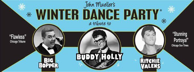 OfficialWDP's tweet photo. This Friday Jan 21 we rock @LoneTreeArtsCtr in Lone Tree, Colorado! #buddyholly #ritchievalens #bigbopper #lonetreecolorado https://t.co/vZJz57vgkZ