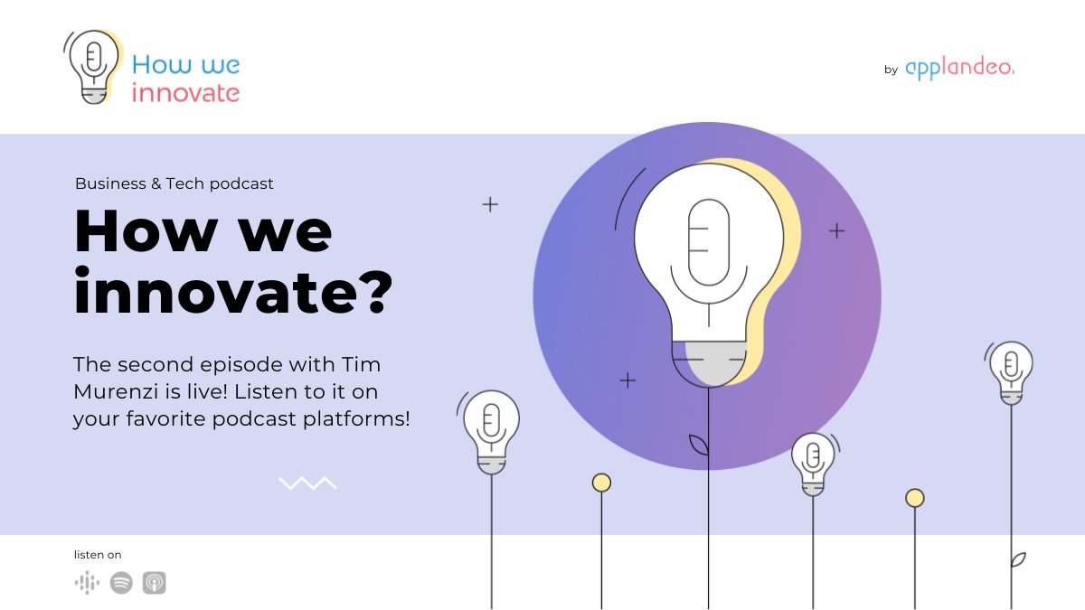 applandeo's tweet photo. And here we go! The second episode of our 'How We Innovate' podcast has just landed! Listen now on Spotify, Apple or Google Podcasts! https://t.co/NgvlcMBret
Don't forget to sign up on our page to get various bonuses after each episode!
#podcast #howweinnovate #business #tech https://t.co/vdsG7Pmp6q