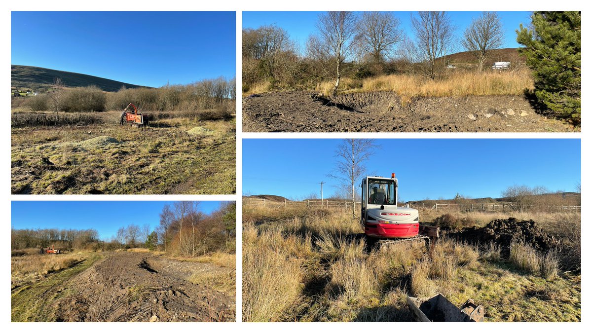 RachelDee5380's tweet photo. #PondCreation in #Torfaen at #GarnLakes as part of #NatureRecovery & #AResilientGreaterGwent Connecting, creating & restoring #wetlands & #freshwater habitats. Enhancement & support for #Dragonflies Already beginning to hold water, now let #nature do itβs thing π https://t.co/kssirpJoG7