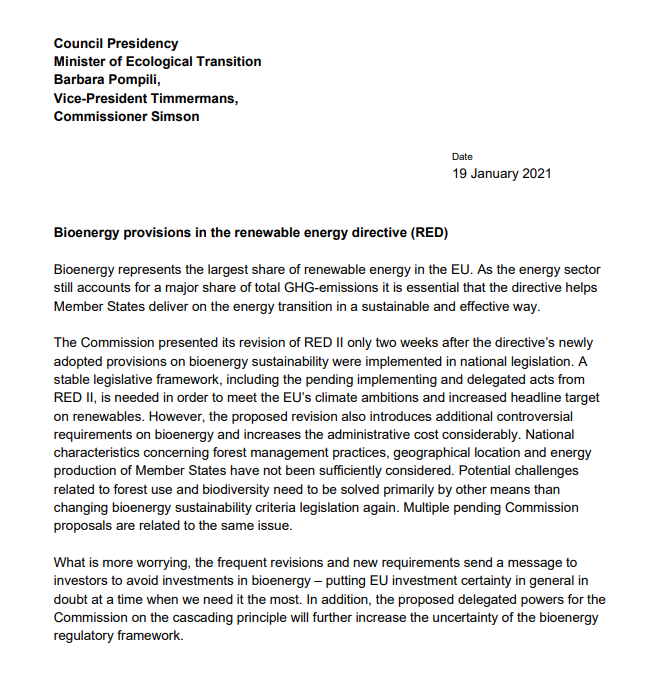 BeyondBurning's tweet photo. Climate crisis? Biodiversity breakdown? Nah. Let's keep burning forest #biomass for energy. 
Ministers from Sweden, Finland, Poland, Hungary &amp; more sent an official letter to the EU to LOBBY AGAINST changes in the renewable policies (such as the RED) 🔥 
Scandalous. https://t.co/FnyVTbr43Y