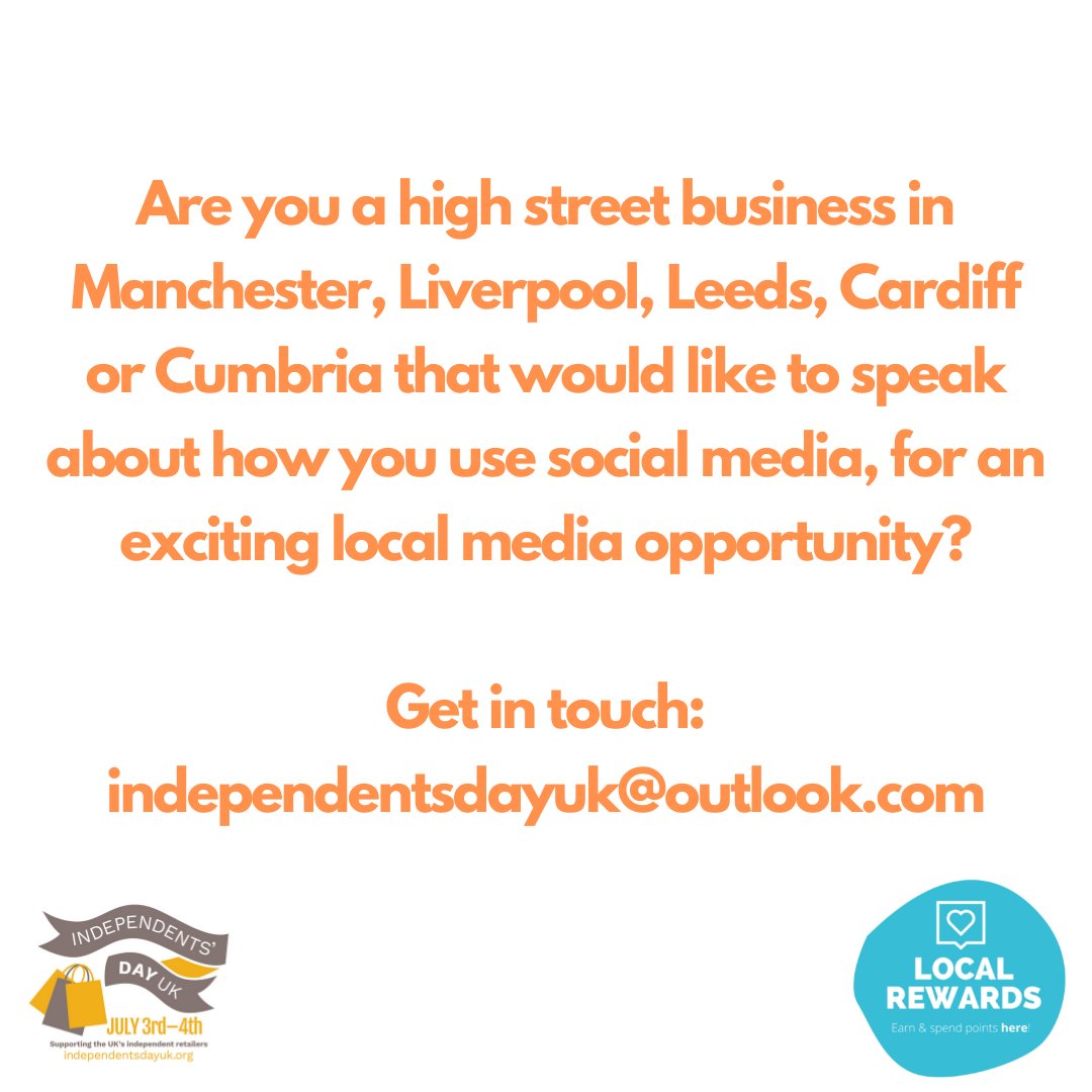 ukindieday's tweet photo. Our friends @MaybeTech are looking to speak to high street businesses across a number of UK regions about how they use social media, for media opportunities in the area listed. Send us a dm or email to get involved! #Liverpool #Leeds #Cardiff #Cumbria #journorequest https://t.co/NOeK2zjJRw