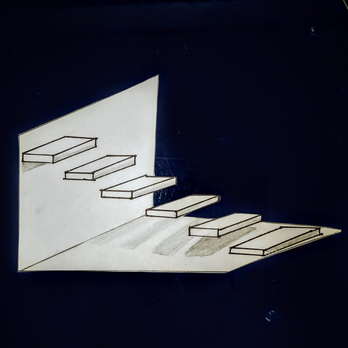 『階段』
トリックアート書いてみた！

トリックアート描いてみたけどなってるのかな、、、