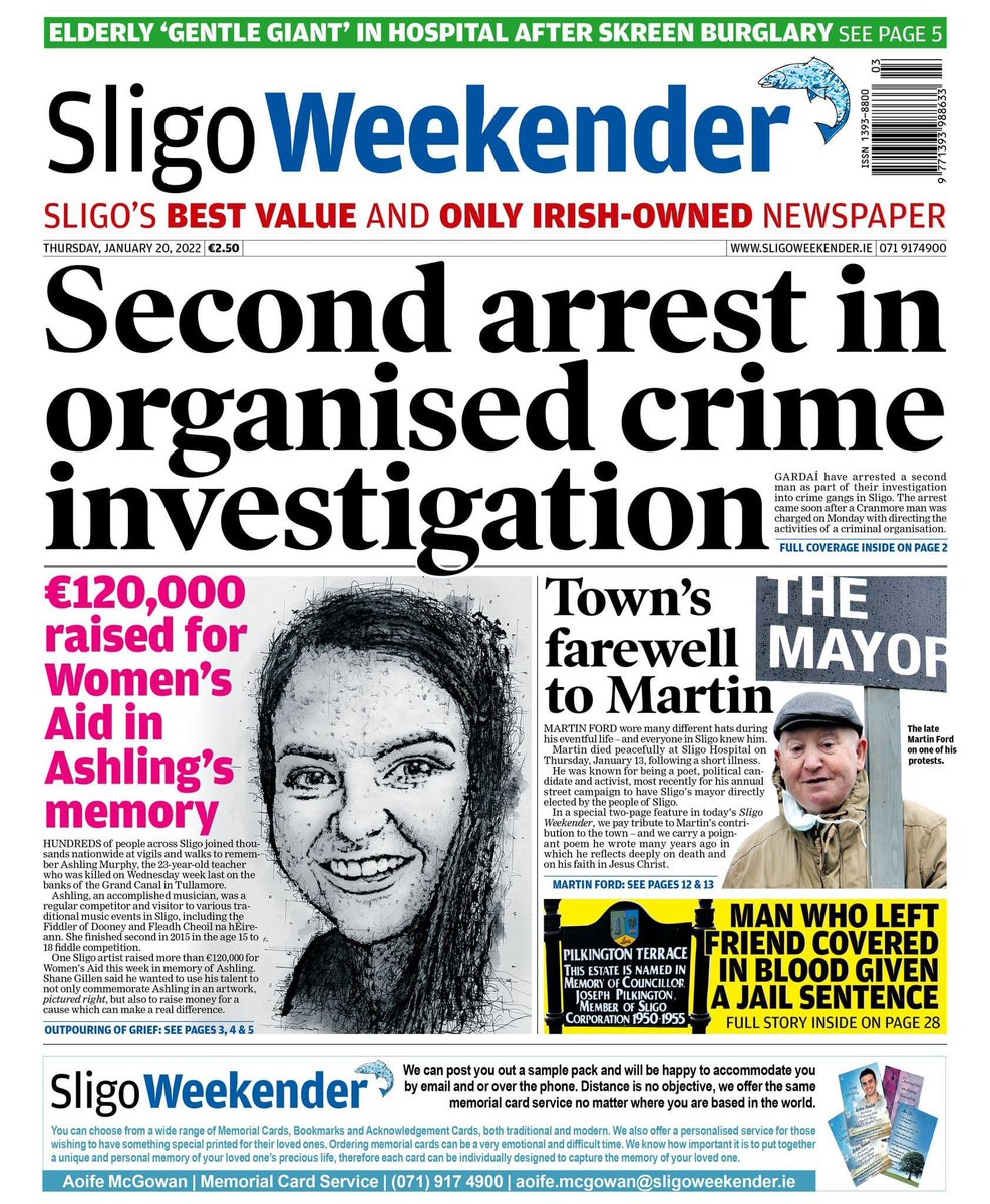 The Sligo Weekender is online and in shops now! Here's a look at this week's front page. SUPPORT YOUR LOCAL NEWSPAPER – PICK UP THE SLIGO WEEKENDER TODAY You can buy the Sligo Weekender online here: pressreader.com/ireland/sligo-…