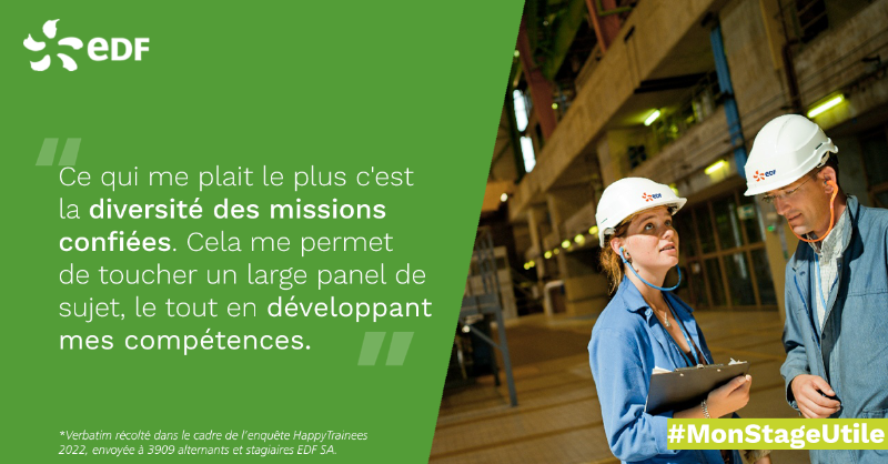 edfrecrute's tweet photo. Près de 85% de nos stagiaires trouvent du sens à ce qu’ils font 👍
Toi aussi rejoins les énergéticiens qui changent tout 👇
#MonStageUtile #Recrutement