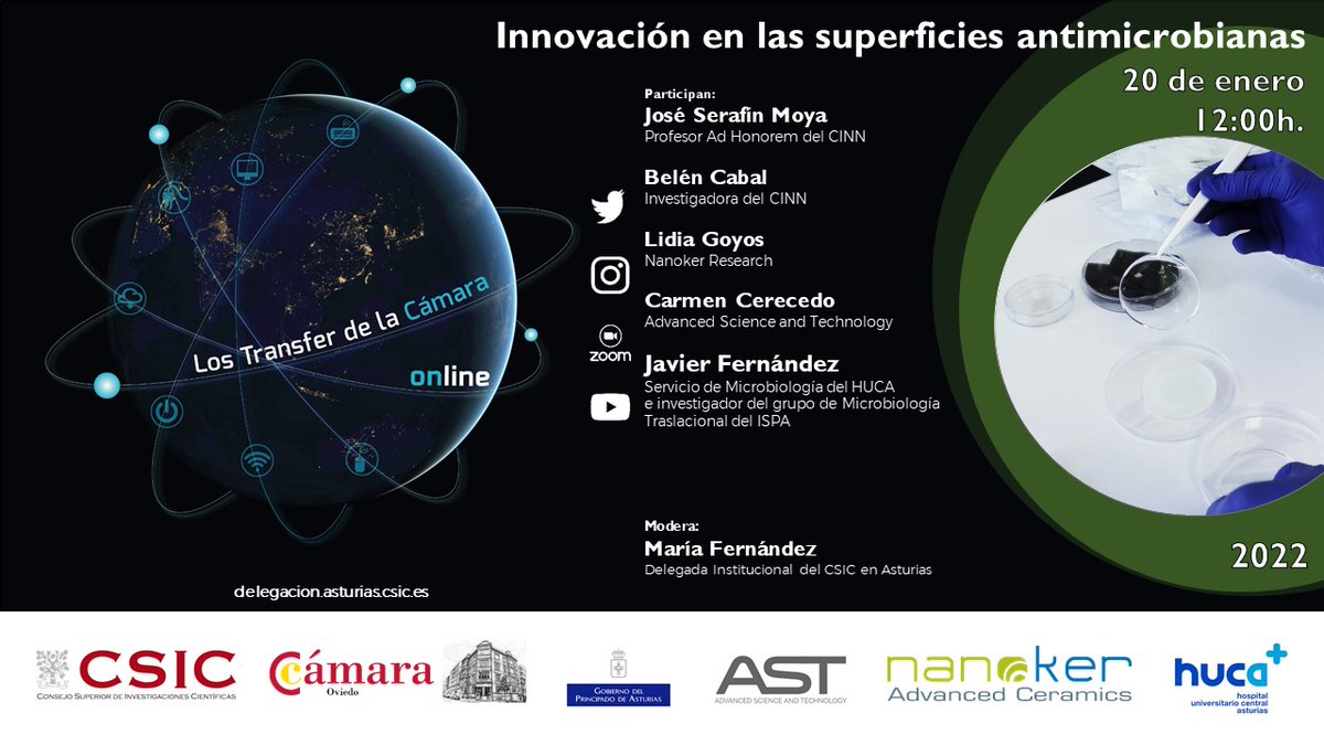CSIC Asturias (@csicasturias) on Twitter photo 🔴¡En unas horas empezamos!
Recuerda que nos puedes ver online a través de :
🔗ZOOM: cutt.ly/2IalBlI
🔗YOUTUBE: bit.ly/3hQ5WJ7
<a href="/NanoCINN/">CINN</a> <a href="/CamaraOviedo/">Cámara de Comercio de Oviedo</a> <a href="/nanoker/">NANOKER RESEARCH</a> <a href="/HUCA_Asturias/">@HUCA</a> <a href="/FINBAsturias/">FINBA</a> 🔴¡En unas horas empezamos!
Recuerda que nos puedes ver online a través de :
🔗ZOOM: cutt.ly/2IalBlI
🔗YOUTUBE: bit.ly/3hQ5WJ7
<a href="/NanoCINN/">CINN</a> <a href="/CamaraOviedo/">Cámara de Comercio de Oviedo</a> <a href="/nanoker/">NANOKER RESEARCH</a> <a href="/HUCA_Asturias/">@HUCA</a> <a href="/FINBAsturias/">FINBA</a>