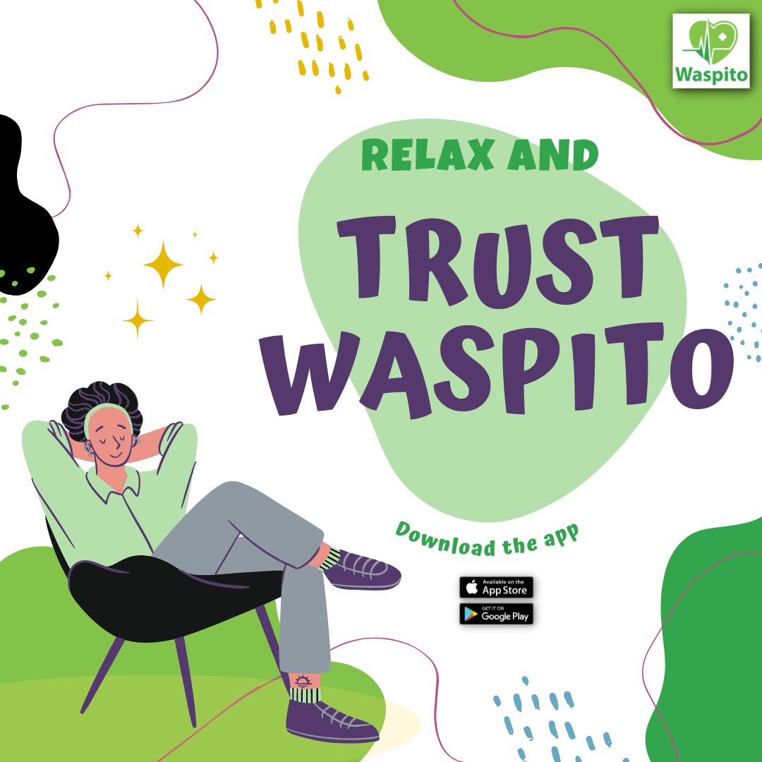 Relax and trust #Waspito to take you through your health journey. #HealthWithoutAstep 
#OnlineConsultations
#Health 
#healthcare 
#app 
#technology