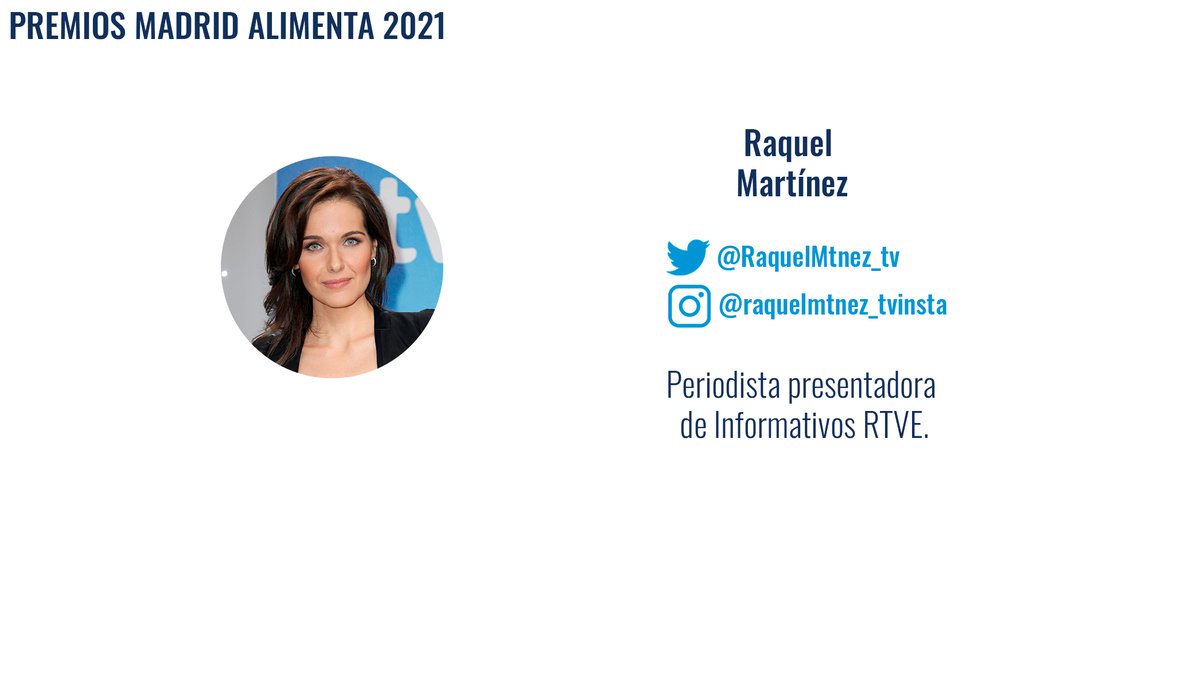 ¡En unas horas darán comienzo los #PremiosMadridAlimenta21 y estamos felices de que @RaquelMtnez_tv sea nuestra conductora del evento!

🟢 ¡Te esperamos! bit.ly/3Iiznjr
#MadridAlimenta