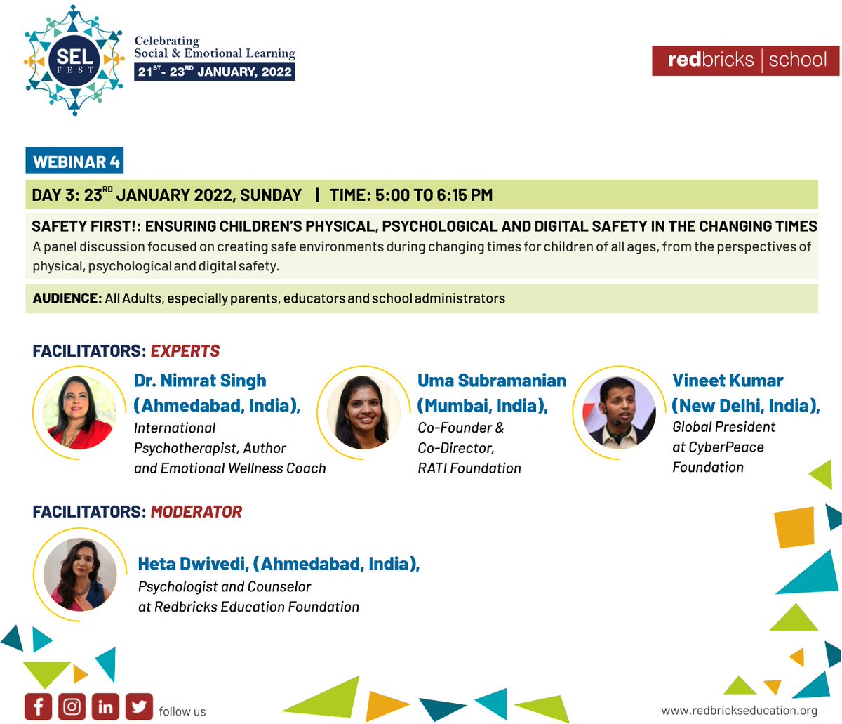 Redbricks's tweet photo. Come and register yourself to join us on the 21st of January, 2022 for an insightful webinar for Adults conducted by experts from around the world ! 

To Register, please find the link: https://t.co/zCpRpvk5Z2 https://t.co/c5WV8Sjxvd