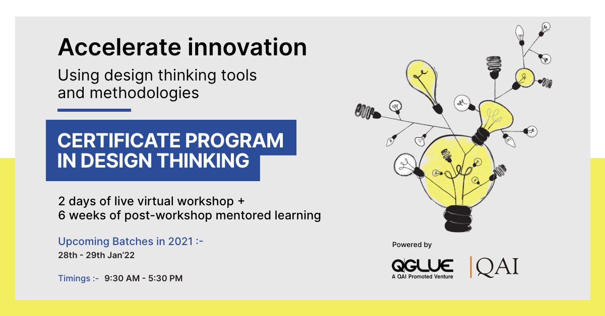 qglue_design's tweet photo. The power of Design Thinking lies in its process which allows us to solve complex problems and explore innovative opportunities. It is time paced, collaborative and finds its basis in human-centred insights. 

🔴https://t.co/gYFHacBDGB

#designthinking #innovation #problemsolving https://t.co/PNSUDbClAg