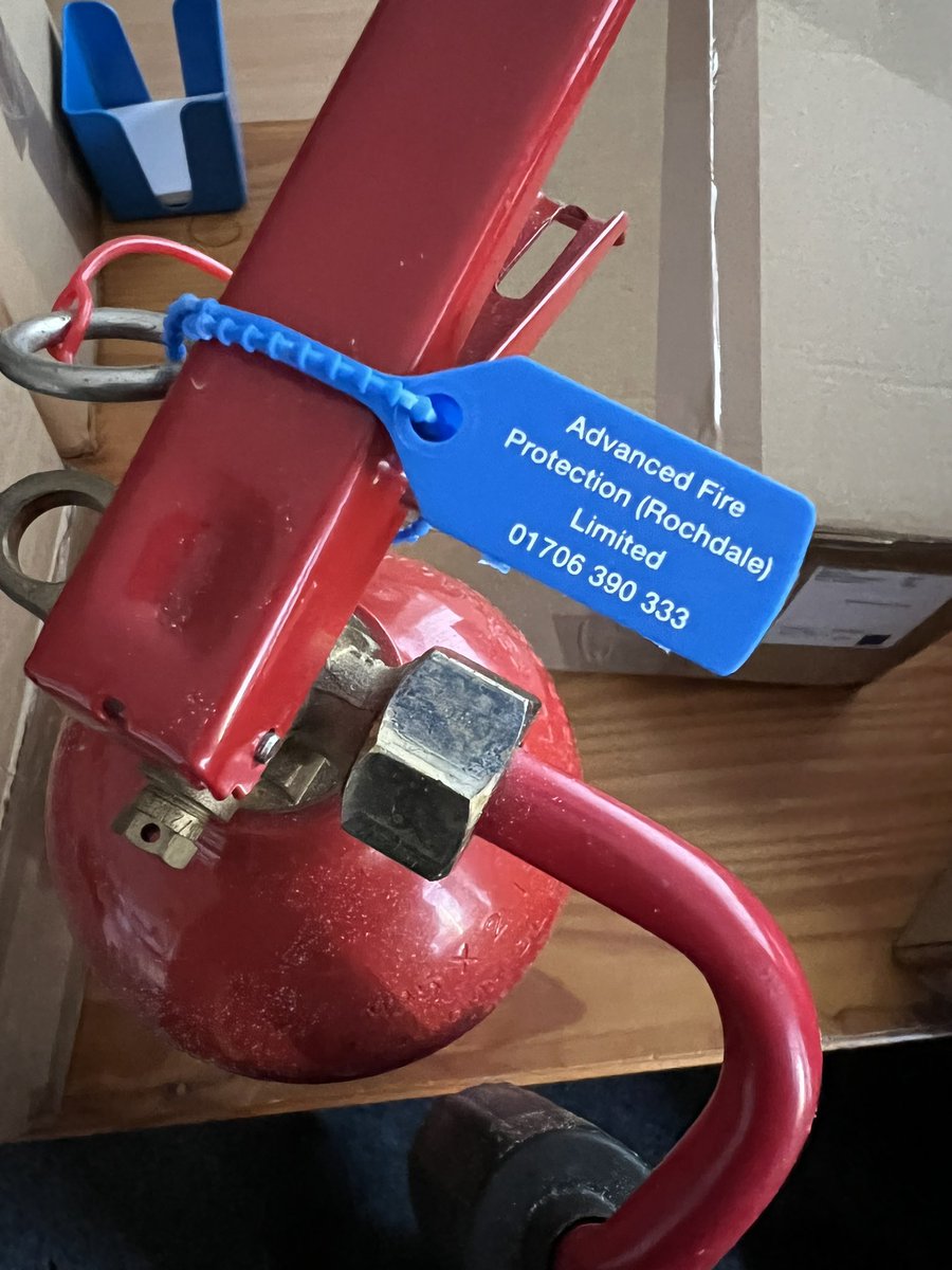 This year 2022, we are using the colour Blue. We colour code the tamper seal, gauge seals and O’Rings. This way you will know the parts are fitted!! Extinguisher servicing from £28.00. Switch &amp; Save with us. 👍 UK Fire Association Member, Safe Contractor Accredited, FSB member.
