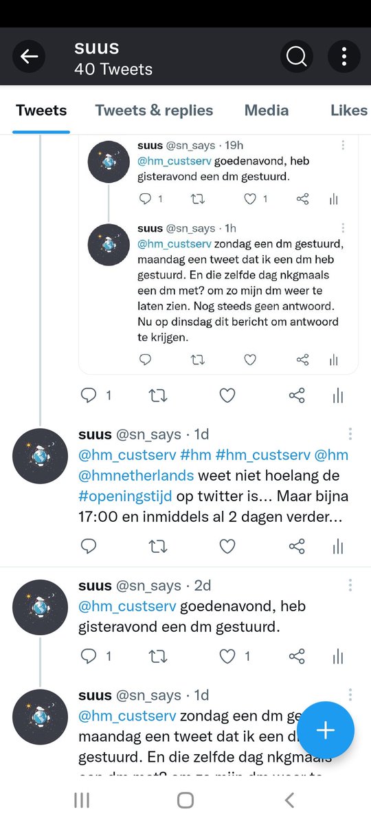 sn_says's tweet photo. @hm @hm_custserv @hmnetherlands dag 4😑🤷🏻‍♀️😠
#hm_custserv #hm_nederland
#hm https://t.co/ztFEJuKi8E