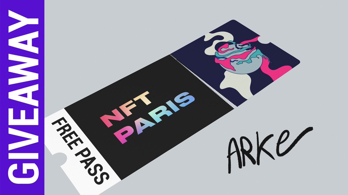 🔥 GIVEAWAY 1 PASS TO WIN for #NFT Paris 🇫🇷

1⃣ Follow <a href="/Arke56374430/">Arke_NFT</a> &amp; <a href="/nft_paris/">NFT Paris</a> 
2⃣ Like &amp; Retweet
3⃣ French baguette gif in reply ⬇️

End Fri. 21th Jan. 23:00

🌐 nftparis.xyz
👹 arke-art.com
---
#NFTcommunity #nftcollectors #NFTGiveaways #NFTGiveaway