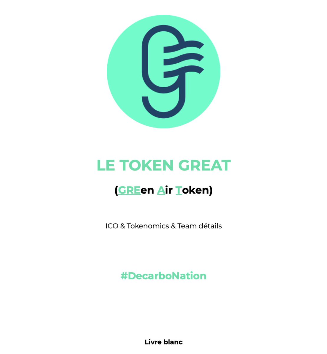 coingreatio's tweet photo. $GREAT sera un token à mission de décarbonation et d'amélioration concrète de la qualité de l'air. On lance bientôt le site Internet et on vous dévoile tout ça prochainement dans notre WP (objectifs, tokenomics, roadmap, équipes et partenaires).
🇬🇧below
#DecarboNation
#CO2killer https://t.co/LjrqCbxyg2