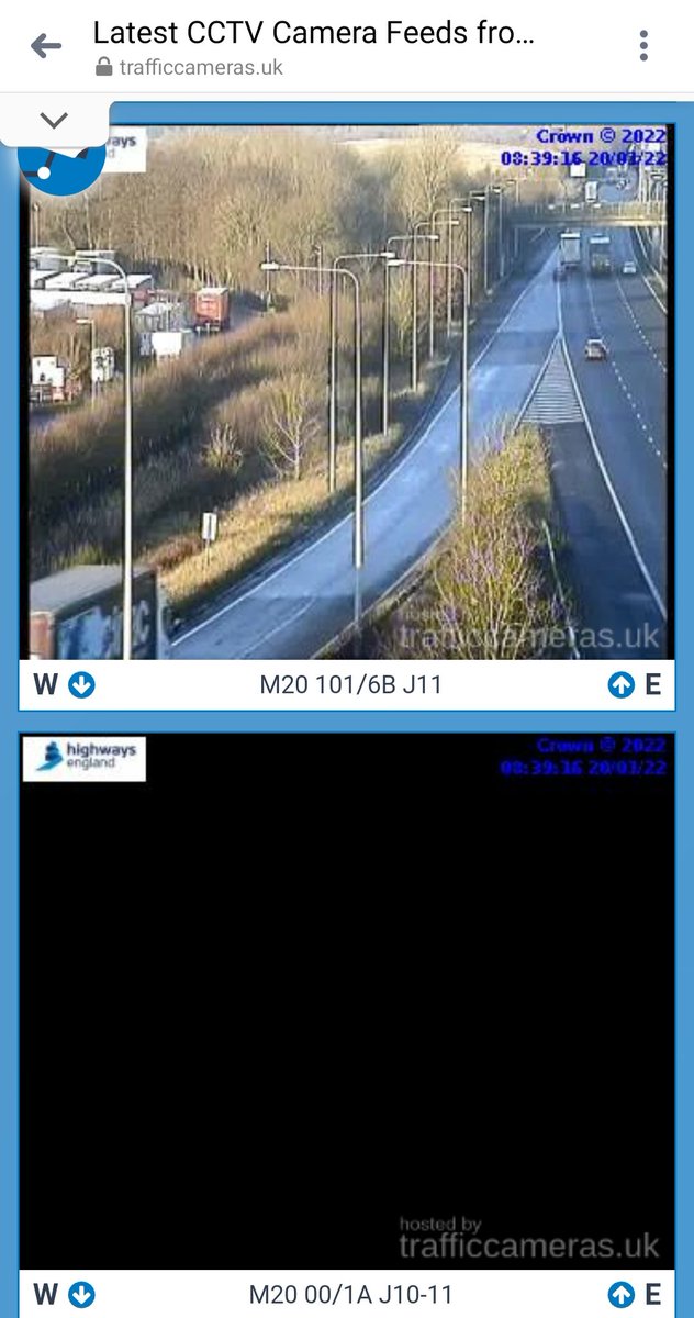 EveryCountry's tweet photo. ⚠️THIS IS INSANE... 17km #Brexit lorry queue on the M20, but the govt have seemingly turned off the traffic cameras so you can't see it!!

Look! ⤵️
https://t.co/gZRITb6ovA

@terrychristian @supertanskiii @MitchBenn @BBCRosAtkins @peterjukes @PippaCrerar @EmmaKennedy @MarieAnnUK https://t.co/GeMdVYhnNu