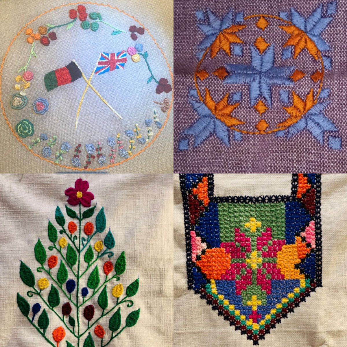 Very excited to see the first embroidery by Afghan refugees in bridging hotels. It is part of 'We fabricate our world' our project to make visible the skill of invisible Afghan women. We would love to showcase their work <a href="/WOWisGlobal/">WOW - Women of the World</a> on Southbank in March 2022