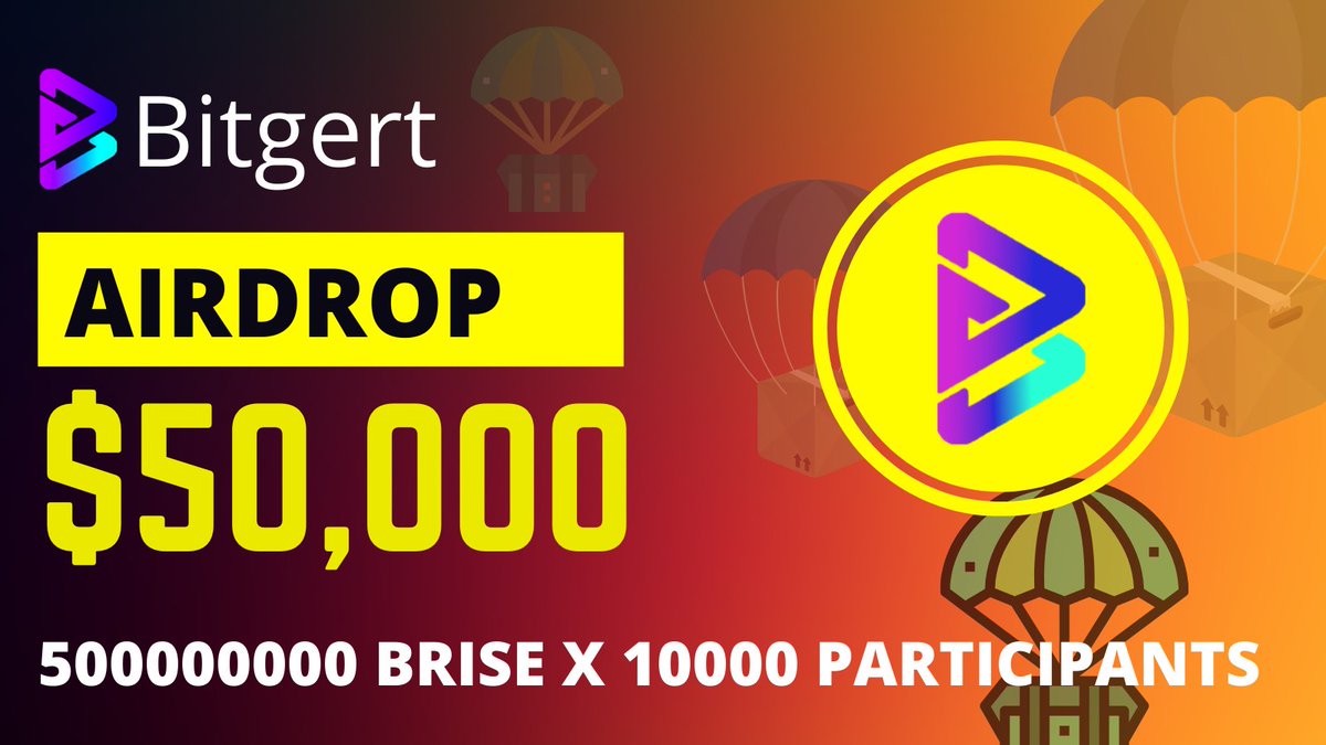 Rules to Join Airdrop!

✅ Comment #BRISE #BITGERT on your favourite crypto page

✅Comment "Checkout Bitgert on Coinmarketcap #BRISE #BITGERT" on any crypto page

✅Follow us &amp; RT 

✅Fill Airdrop form: forms.gle/sqcwTRwVjFtE56…

#SHIB  #SAFEMOON #SAITAMA #BabyDogeCoin  #AIRDROP