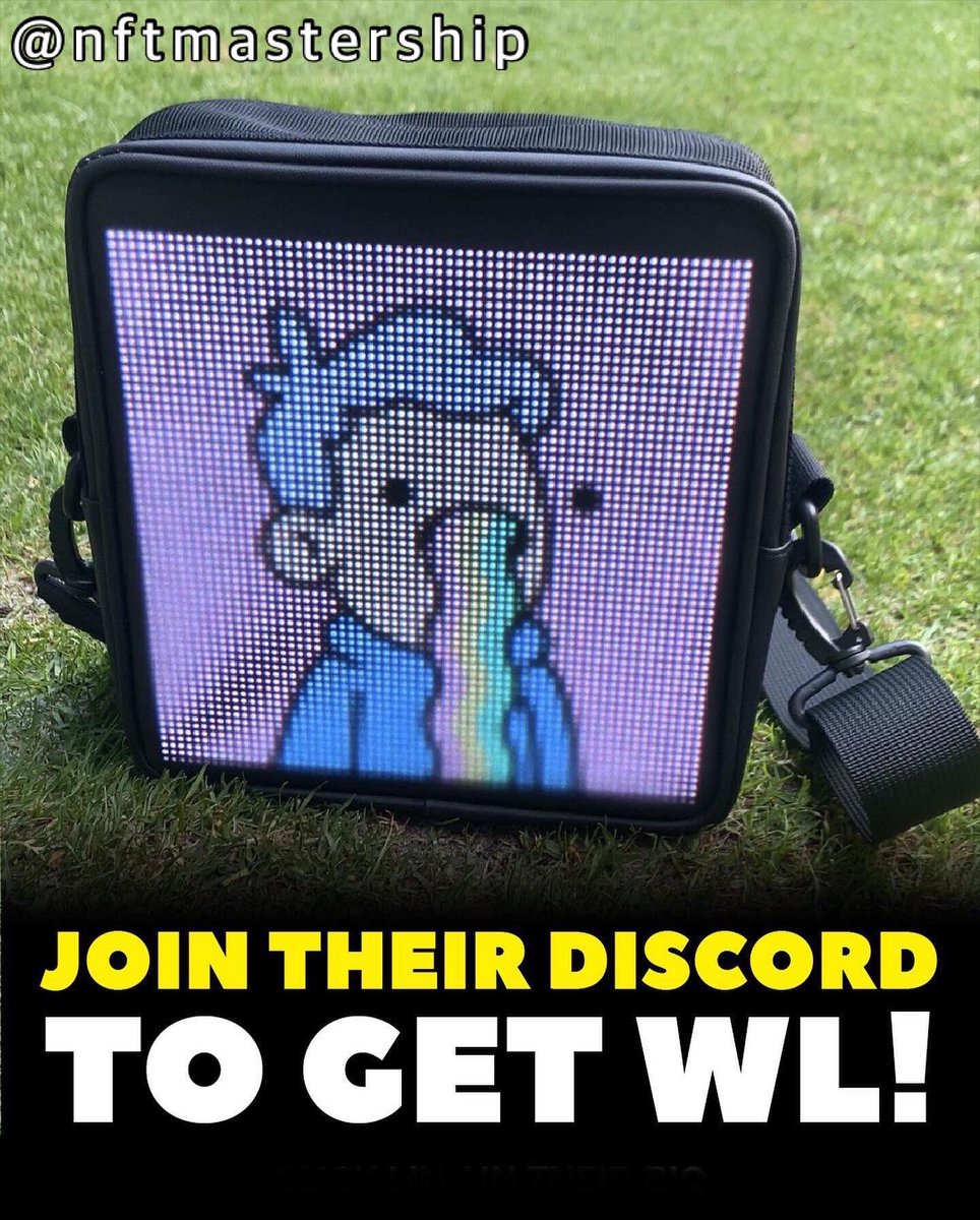 nftmastership's tweet photo. @bibustudios BIBU Bag is the 1st LED Pouch In the world to shill your NFT. 

It’s a revolutionary Physical and Metaverse-ready NFT fashion experience. 🤯

With @bibustudios NFT, you get

🌈 A sleek LED bag to shill your NFTs every day https://t.co/ZFXfvCcnT1