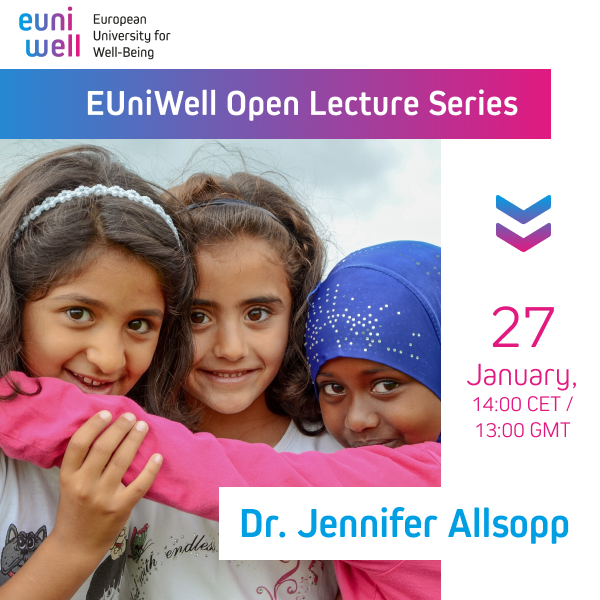 EUni_Well's tweet photo. 📣 1 week from now, the #EUniWell Open Lecture Series programme for '22 begins!
1st up: Dr @JenniferAllsopp
'Where The Straight Path Was Lost'
Migration, Storytelling & the Pursuit of Wellbeing
27 Jan 1400 CET/1300 GMT
Info + webinar link: https://t.co/bEiHr4zFHi
#EUniWellOLS https://t.co/sbGyibrjQV