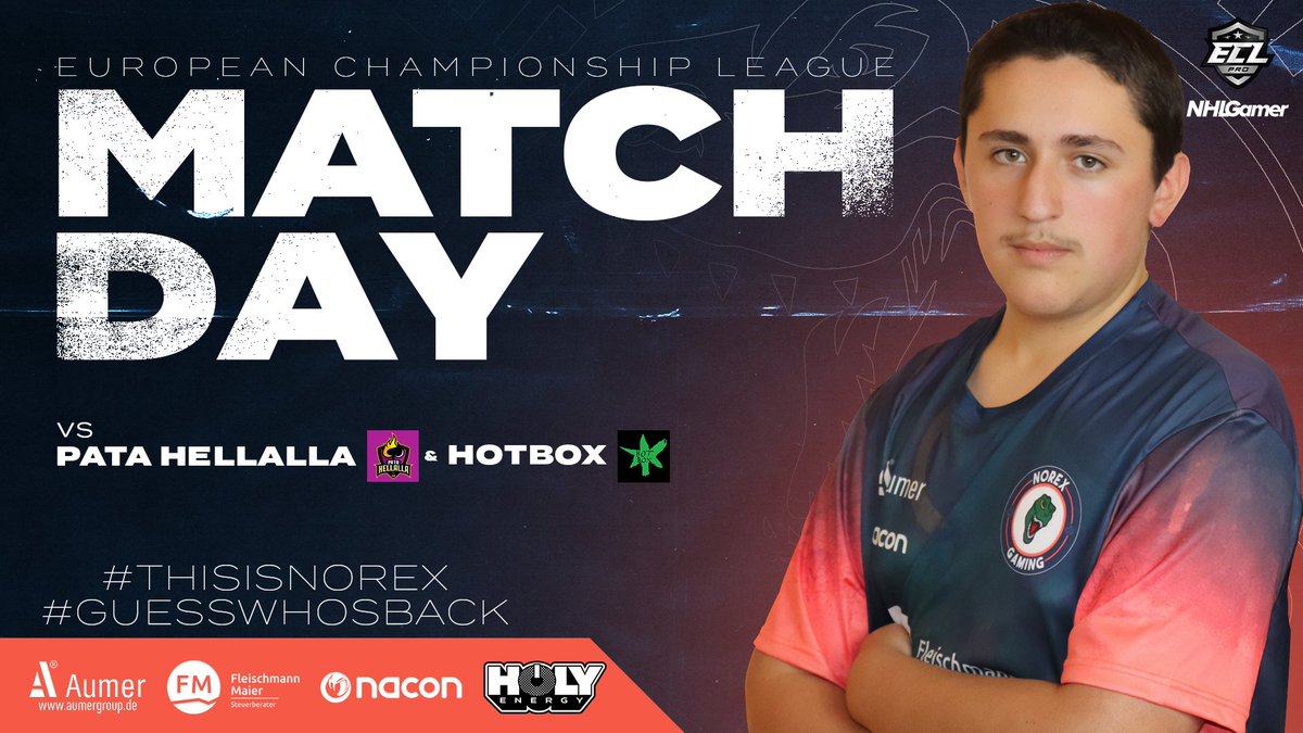 #ECL22Winter Pro Doubleheader 🦖 We are going to face <a href="/patahellalla/">Pata litessä</a> and <a href="/hotboxecl/">Hotbox</a> 💪 

#thisisnorex #guesswhosback #ECL22Winter #NHL22 #esports #kouvolanlakritsi #MukanaWilhelm #xbil <a href="/SportsGamerGG/">SportsGamer</a>
