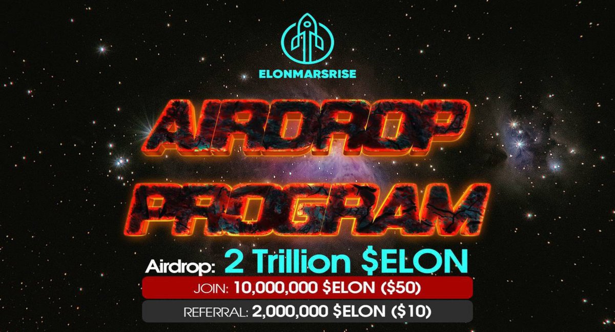 airdropblogs's tweet photo. 🔥 Elonmarsrise #Airdrop (ELON)
⭐️⭐️⭐️⭐️
🎁 Prize Pool: 2 trillion ELON
💰 Reward: 10,000,000 ELON ($50)
👥 Referral: 2,000,000 ELON ($10)

🔗 Airdrop Link: https://t.co/xCTL39jidT

• Follow @elonmarsrise

🌐 About Elonmarsrise: Visit – https://t.co/fIy0rPQQzq https://t.co/IKkUQPTa5e