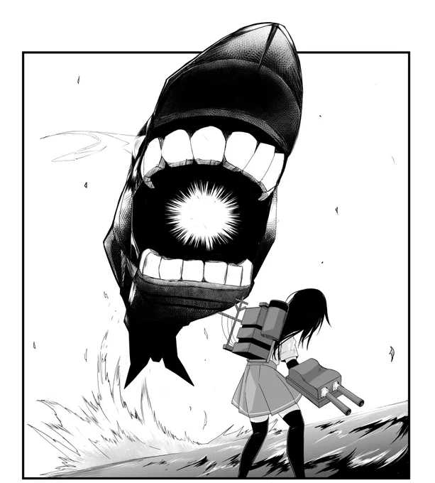 おまけ。
おおよそ全ての読者様は気づいていたでしょうが、念のため、水平線に阿武隈の影があったので次の展開も分かりやすかったと思います。 