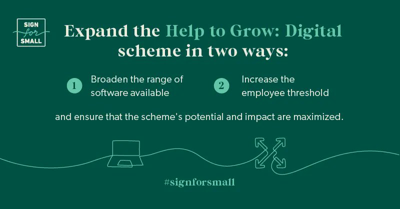 Stop the Help to Grow: Digital scheme from falling short of its full potential. Back our Sign for Small petition to expand the scheme so more small businesses can gain the tools needed to boost their efficiency. buff.ly/3xFHX7P #signforsmall #helptogrow #helptogrowdigital