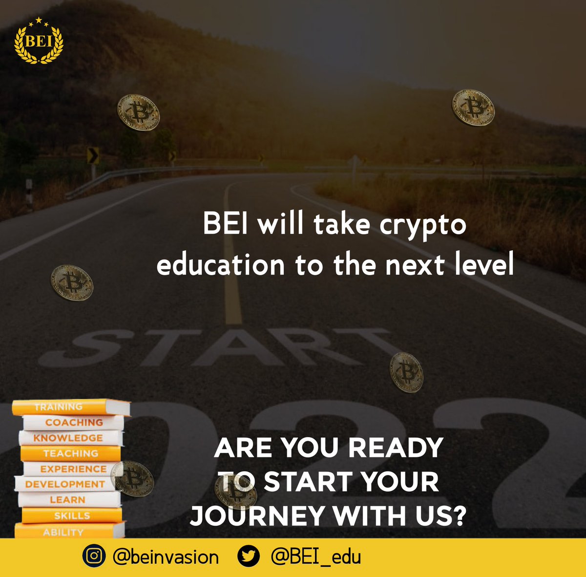BEI_edu's tweet photo. You don't want to sit back and watch BEI_Academy drive crypto and blockchain education to the moon.🚀
Start your journey with us by signing in for a course today.
Visit: https://t.co/8Gd9SofRZW to journey with us.
#BEI_edu #CryptoEducationDrive #YourCrypto_eduPlug_BEI https://t.co/8Eo9ud6lp3